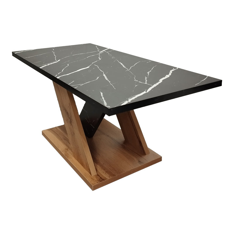 Холна маса Solange от сонома с вид на черен мрамор 110x55x47,5 см