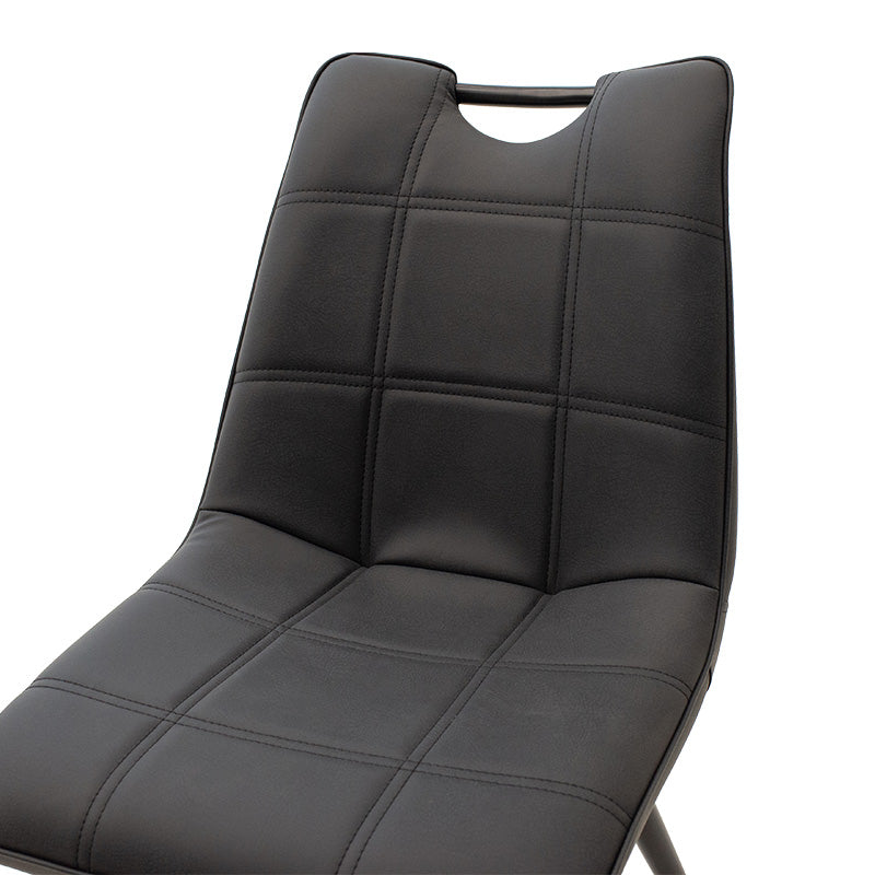 Стол Nely метален тъмно сив pu черен