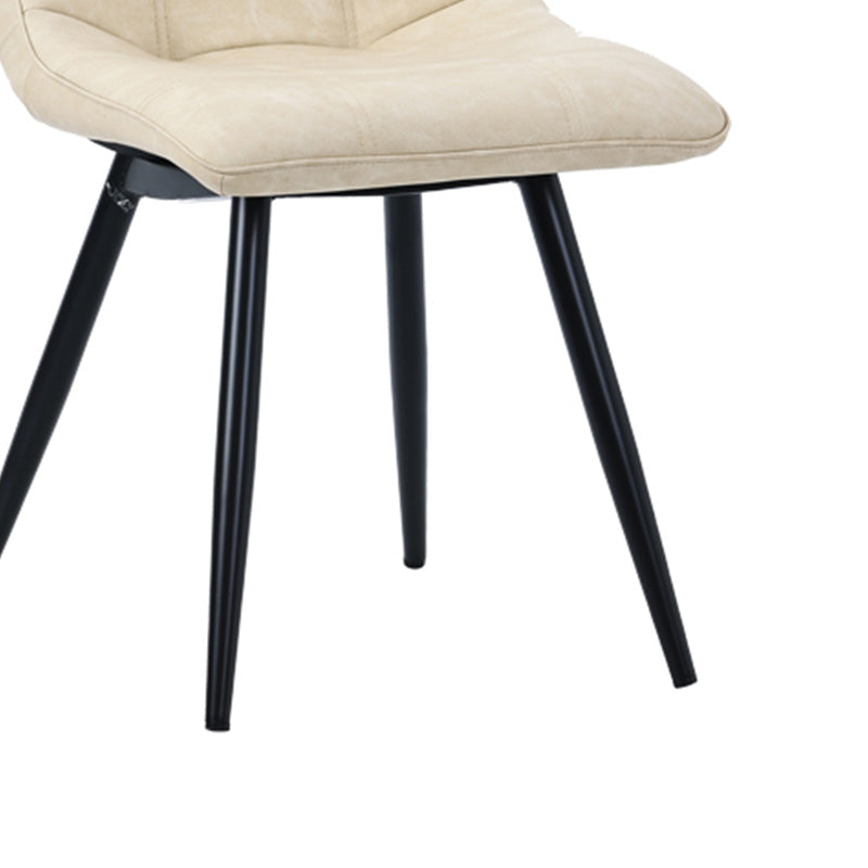 Стол Nely pu светло бежово-черен метален крак 45x61x85см