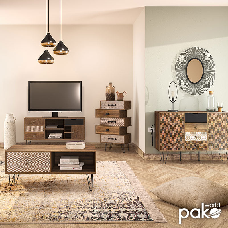 Скрин  BOHO в цвят орех 79,5x39,5x86см