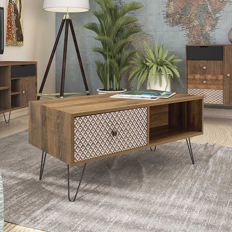 Холна маса BOHO в цвят орех 100x50x46см