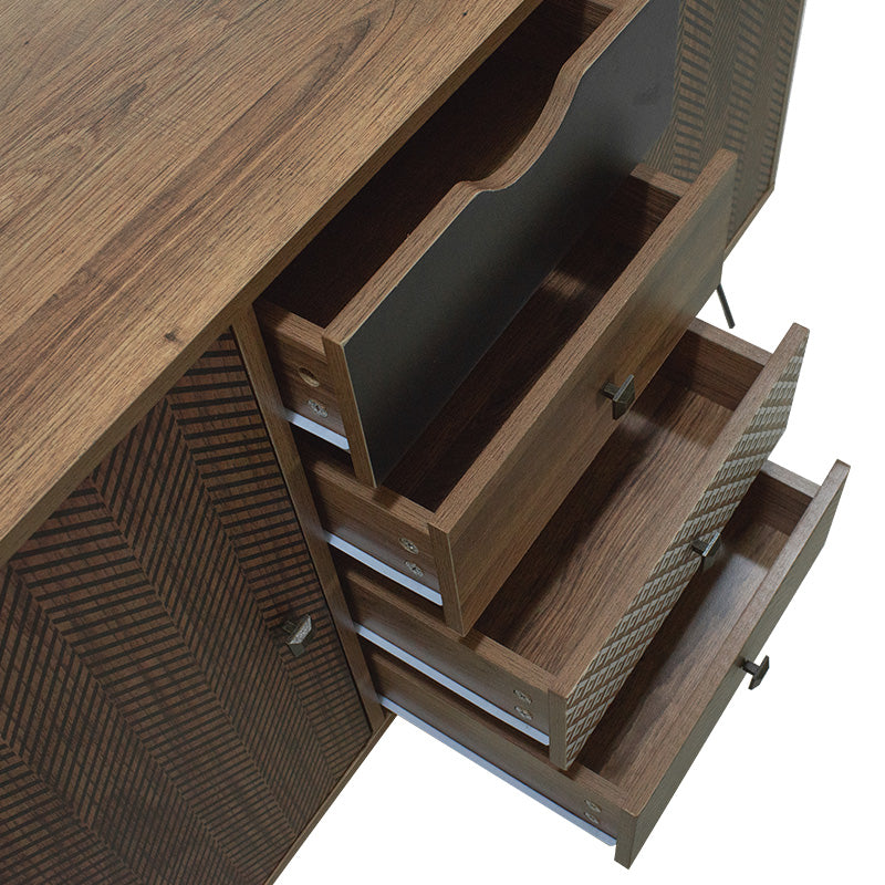 Бюфет Boho с четири чекмеджета в цвят орех 122x39,5x86см