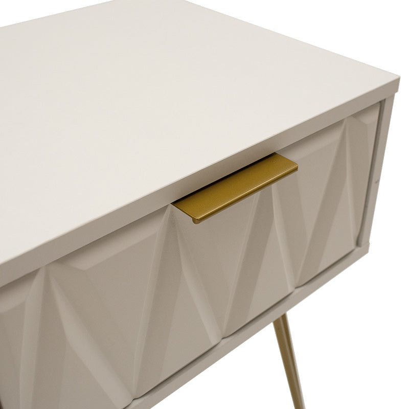 Нощно шкафче Isla в бяла боя-златист цвят 42x35x55см