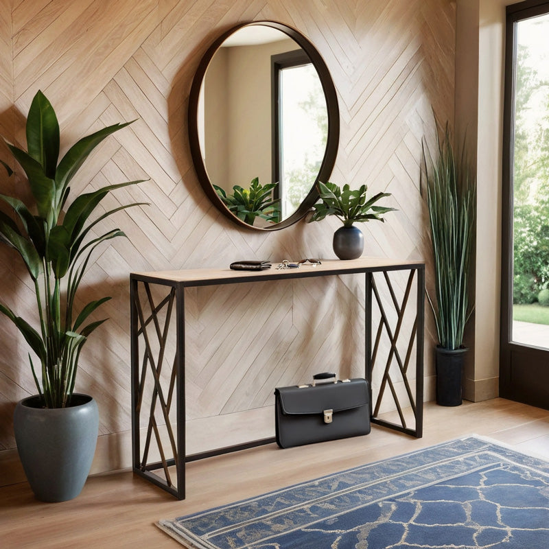 Конзола Ivy цвят орех - черен 120х35х75см