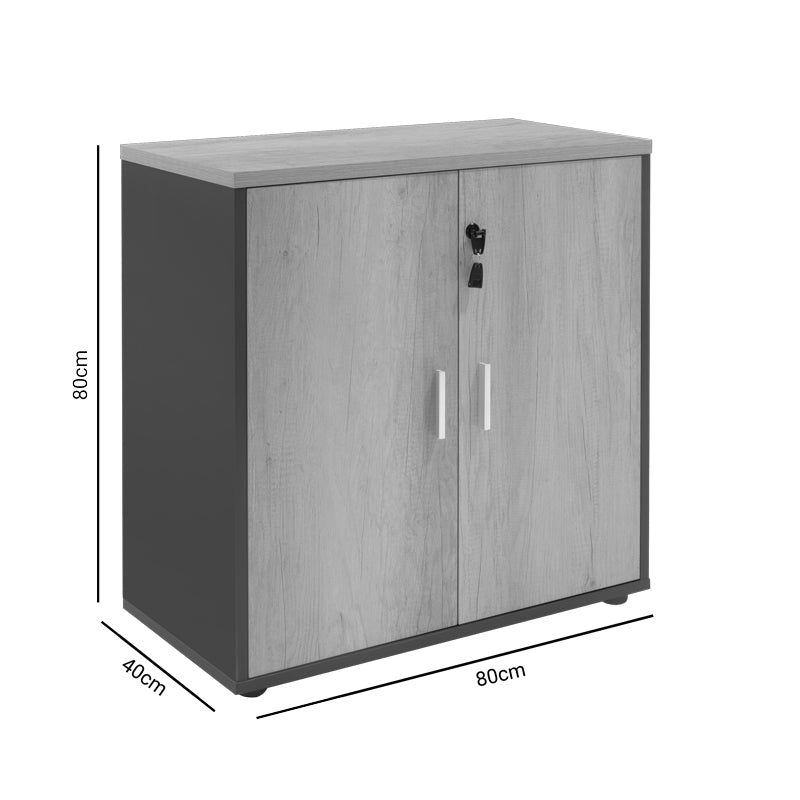 Офис шкаф  Lotus в дъб - цвят естествен-антрацит  80x40x80см