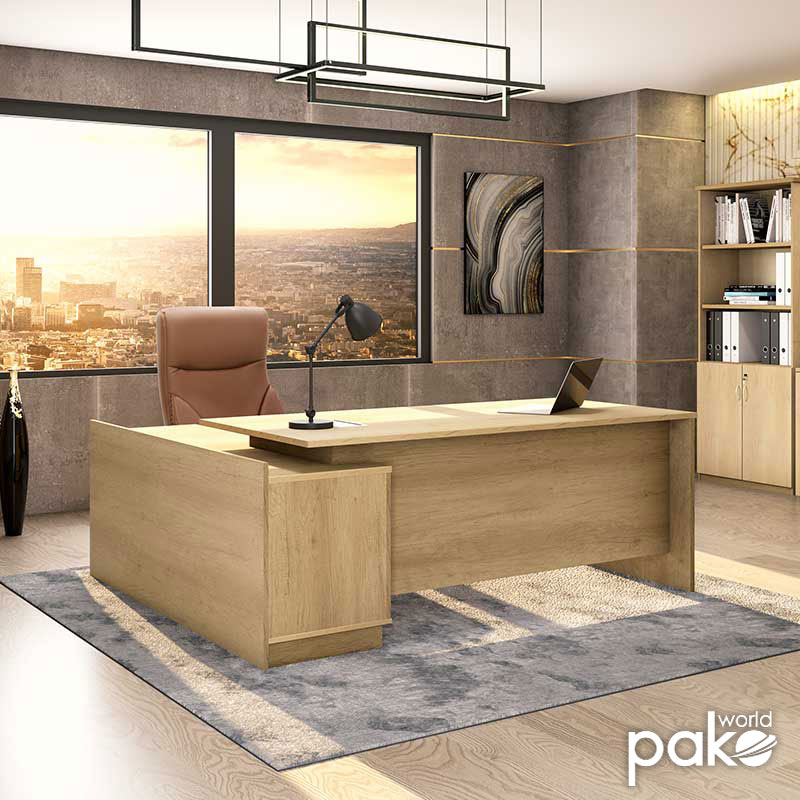 Работно бюро професионално Amazon десен ъгъл цвят сонома 180х160х76см