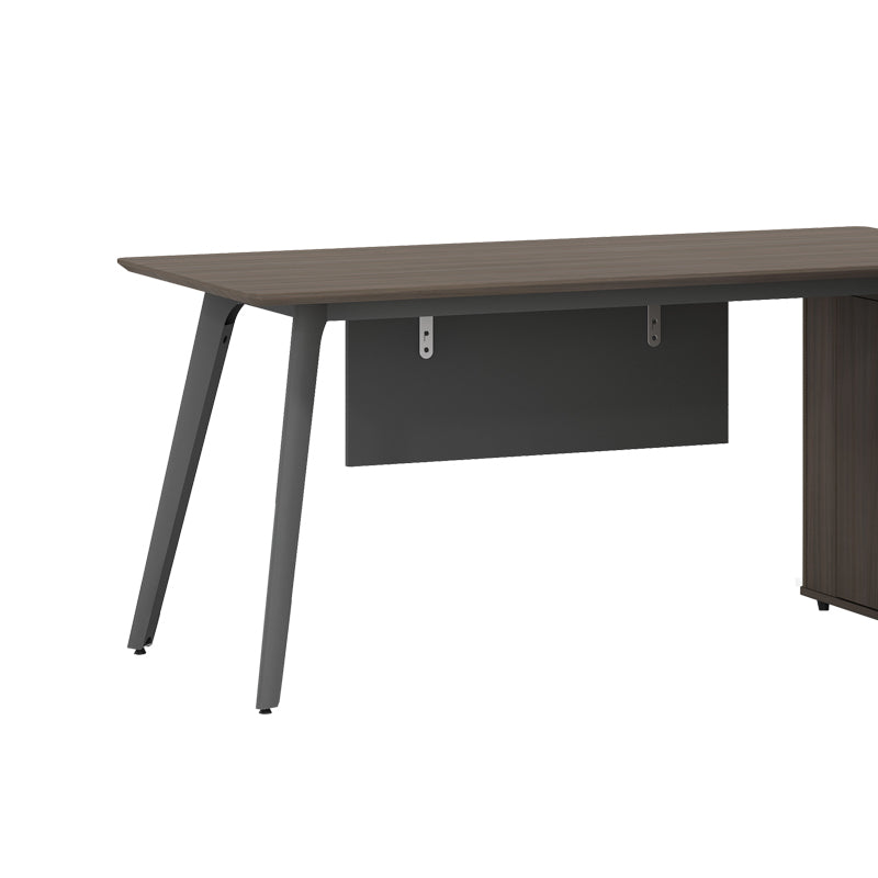 Офис бюро  реверсивно бюро професионално Denith въглен-орех 180x160x75см