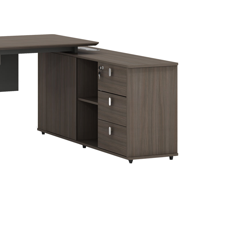 Работно реверсивно бюро професионално Denith въглен-орех 200x160x75см