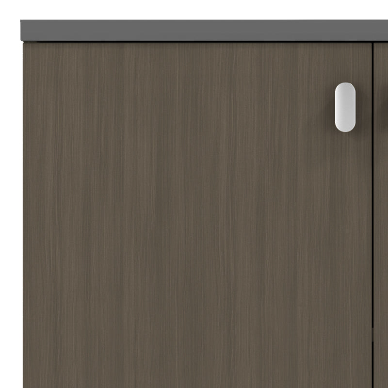 Нисък шкаф професионален Denith тъмно сиво-орех 80x40x80см