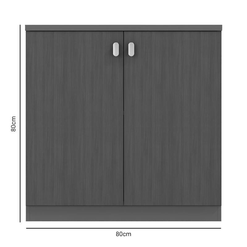 Нисък шкаф професионален Denith тъмно сиво-орех 80x40x80см