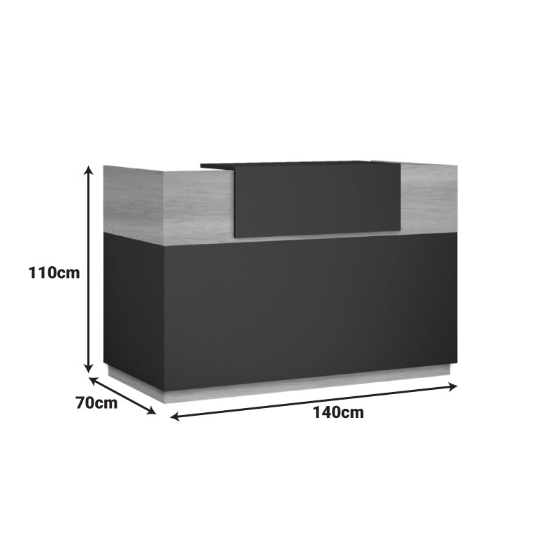 Рецепция lotus в дъб - тъмносив цвят 140x70x110см