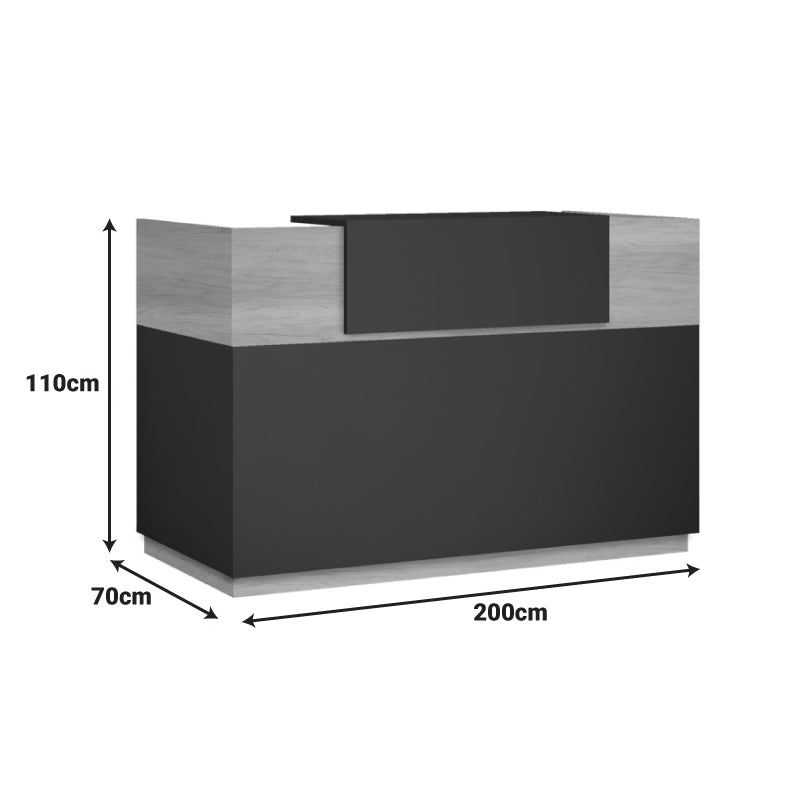 Рецепция lotus в дъб - тъмносив цвят 200x70x110см