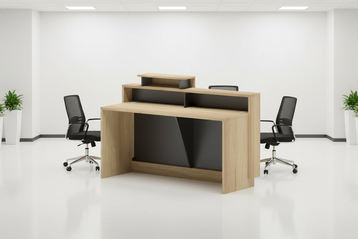 Рецепция Lotus в естествено-антрацитен цвят 160x60x105см