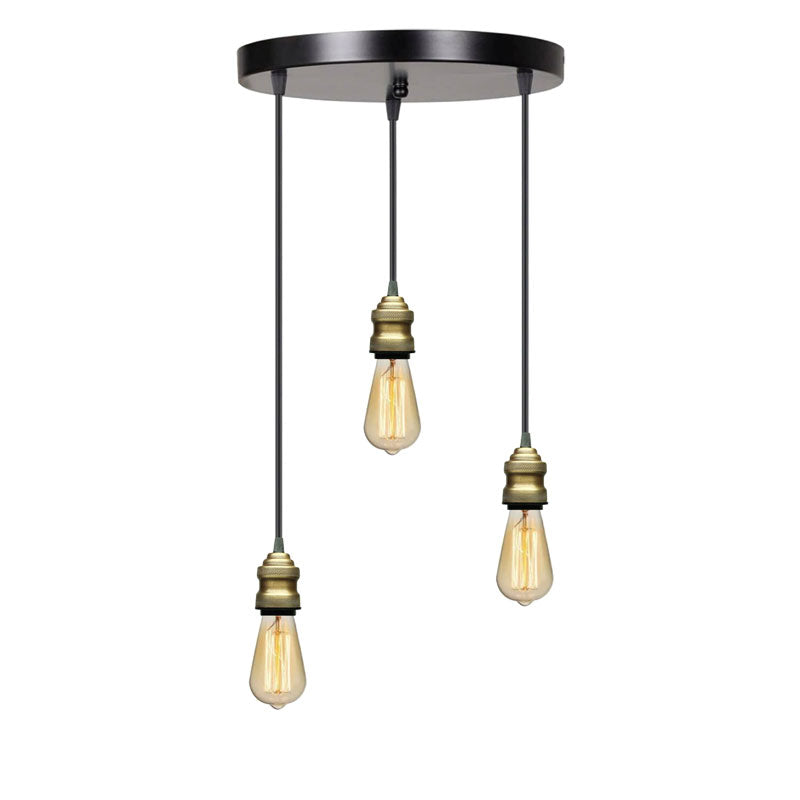 Таванна лампа с 3 светлини  Sopio E27 черен метал D30x85cm