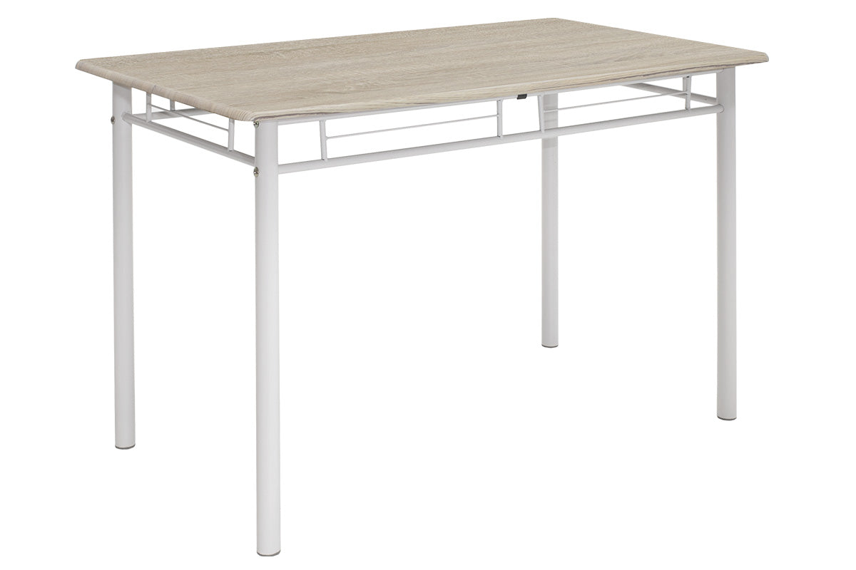 Трапезен комплект Roza 5бр цвят сонома - крака бял гланц 120x70x75см