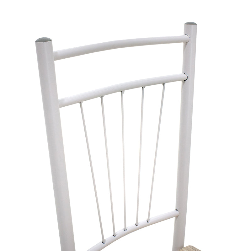 Трапезен комплект Roza 5бр цвят сонома - крака бял гланц 120x70x75см