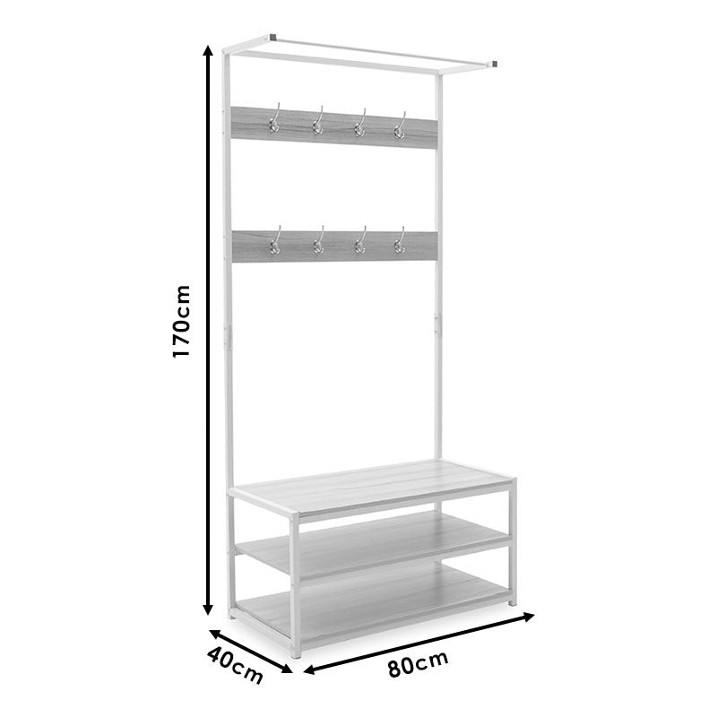 Антре Ralph MDF цвят бял дъб 80x40x170см