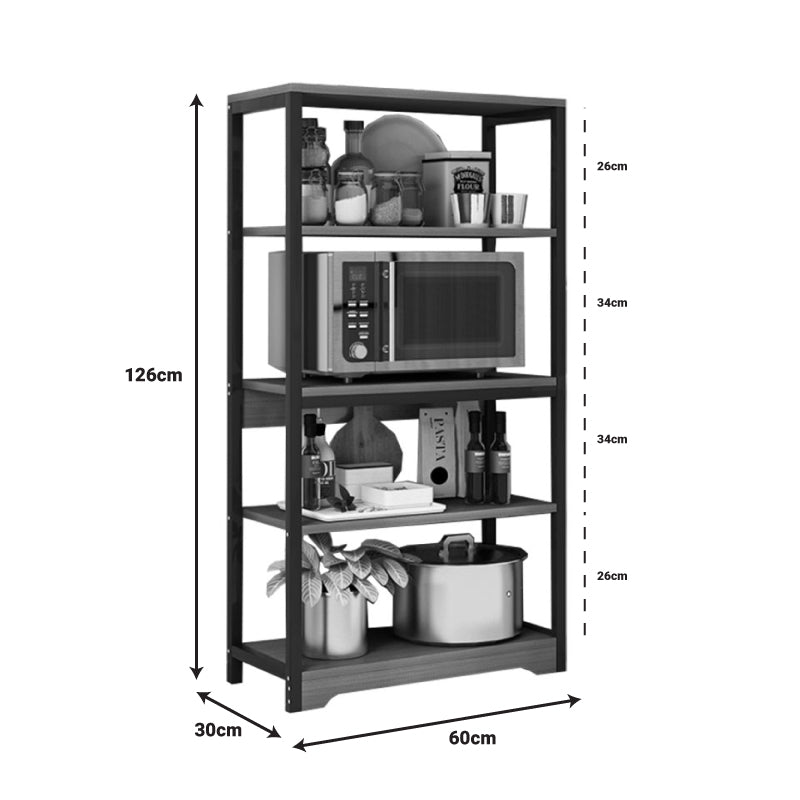 Подов шкаф Obra металик в цвят орех-черен 60x30x126см