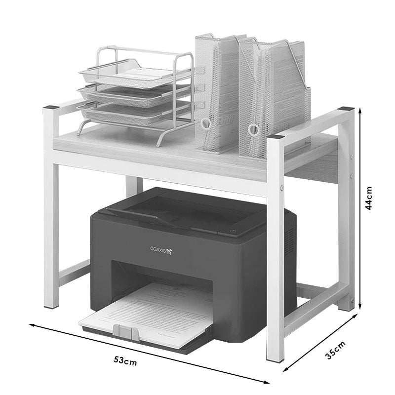 Метален рафт  Cadia бяло-натурален цвят 53x35x44см
