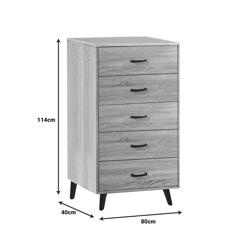 МДФ скрин ADRENILE в естествен нюанс и черен метален крак 80x40x114см