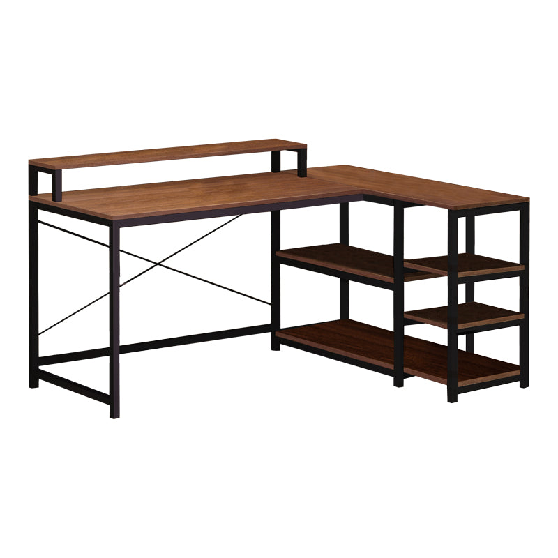 Ъглово компютърно реверсивно бюро Tebul MDF-метал в цвят светъл дъб 100x60x88см