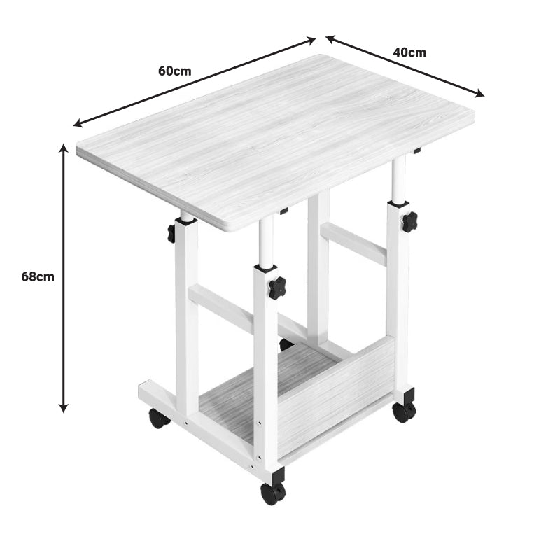 Помощна с колелца  Stolu мдф-метал натурален-бял цвят 60x40x68см