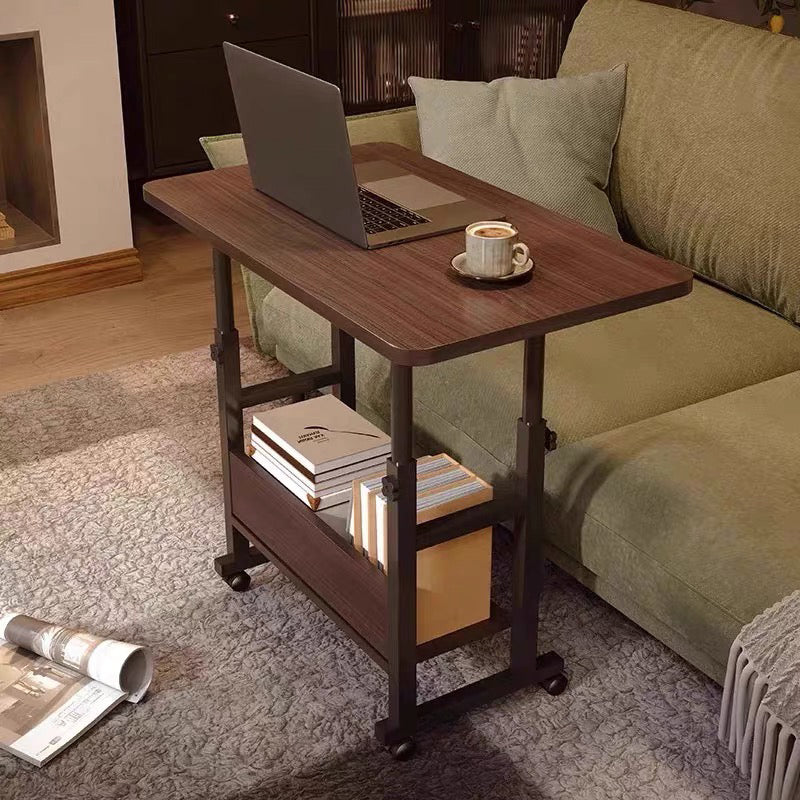 Помощна маса с колелца Stolu I мдф-метал в цвят тъмен дъб 80x40x68см