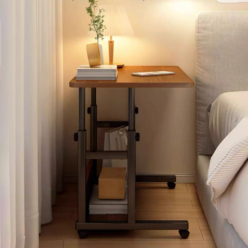 Помощна маса с колелца Stolu I мдф-метал в цвят тъмен дъб 80x40x68см