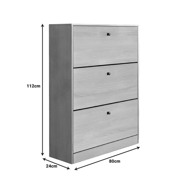 Шкаф за обувки Warat 3 в естествен цвят 80x24x112см