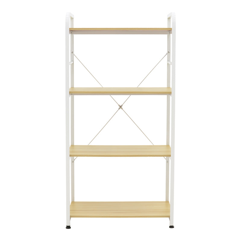 Подова етажерка Depo бял метал-mdf в естествен нюанс 60x40x120см