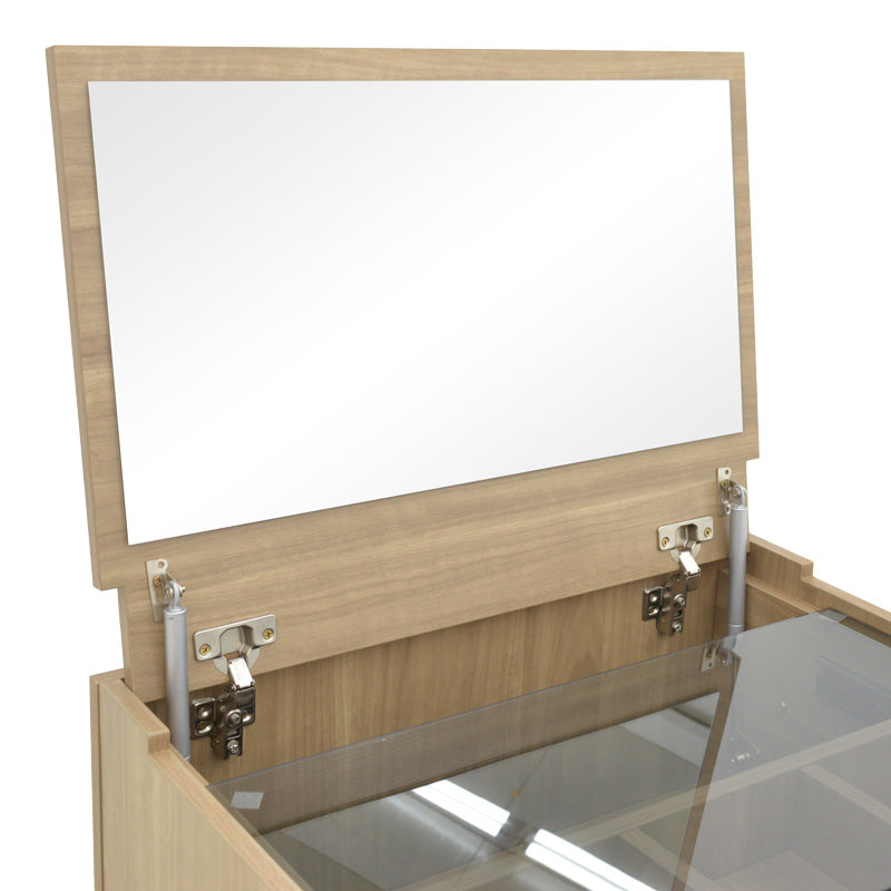 Тоалетка SONLEN с табуретка в цвят тъмно сиво-светъл орех 60x45x122см