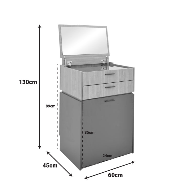 Тоалетка Sonlen в цвят орех-крем 60x45x130см