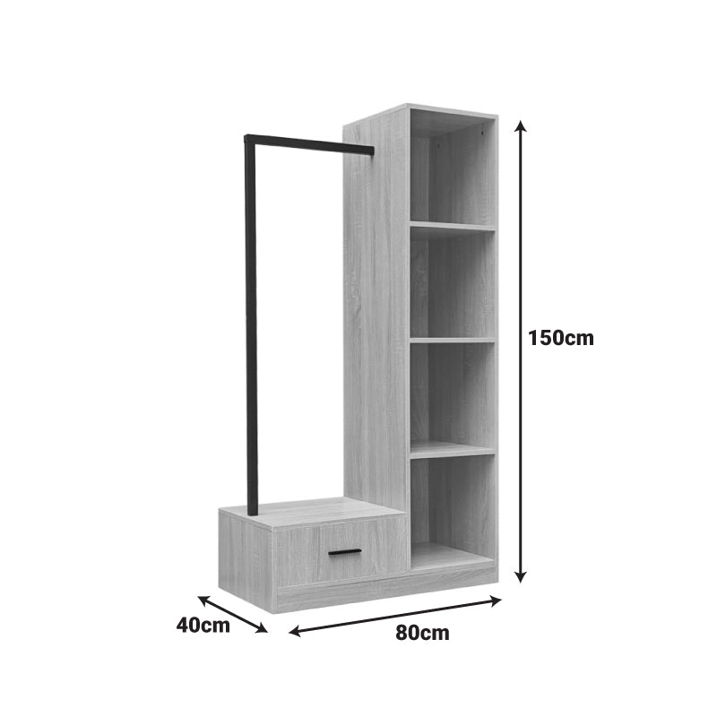 Входна мебел  ERDECO мдф в естествен цвят 80x40x150см