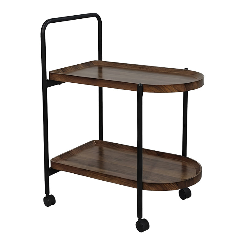 Странична масичка/ количка Whelea mdf-метал в цвят орех-черен 40x60x69см