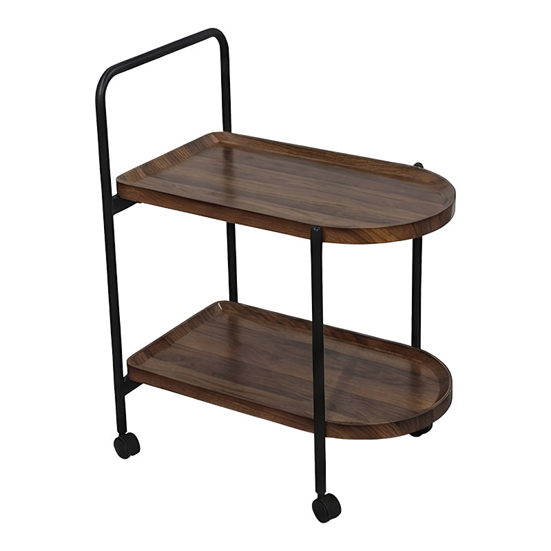 Странична масичка/ количка WHELEA mdf-метал в цвят орех-черен 40x60x69см