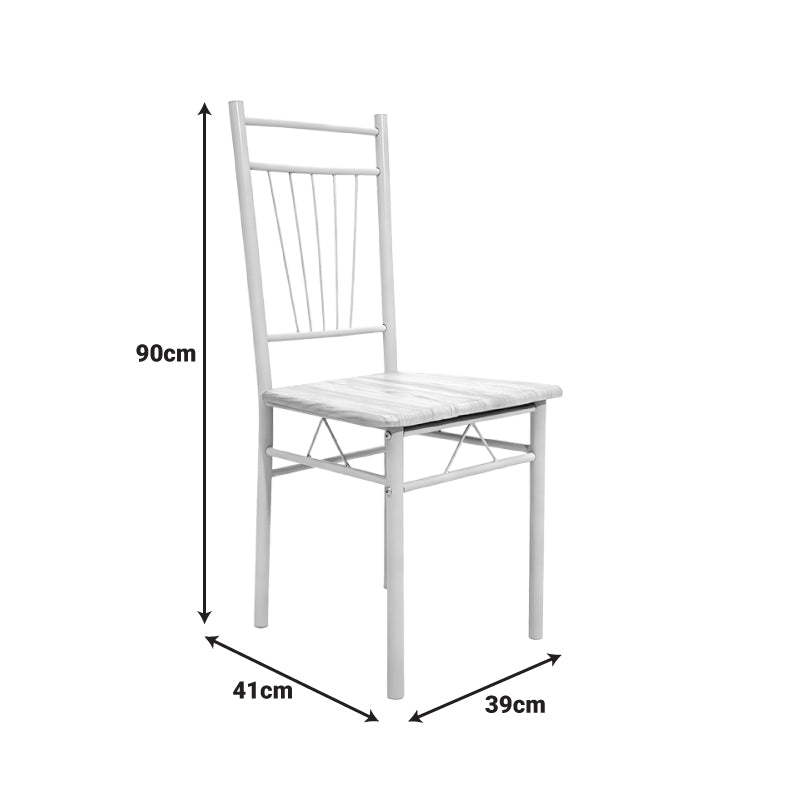 Комплект за хранене Roza 5 части  mdf сонома и метални бели крака 120x65x75см