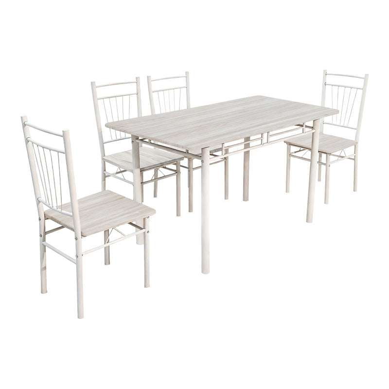 Комплект за хранене ROZA  5 части mdf сонома и метални бели крака 110x60x75см