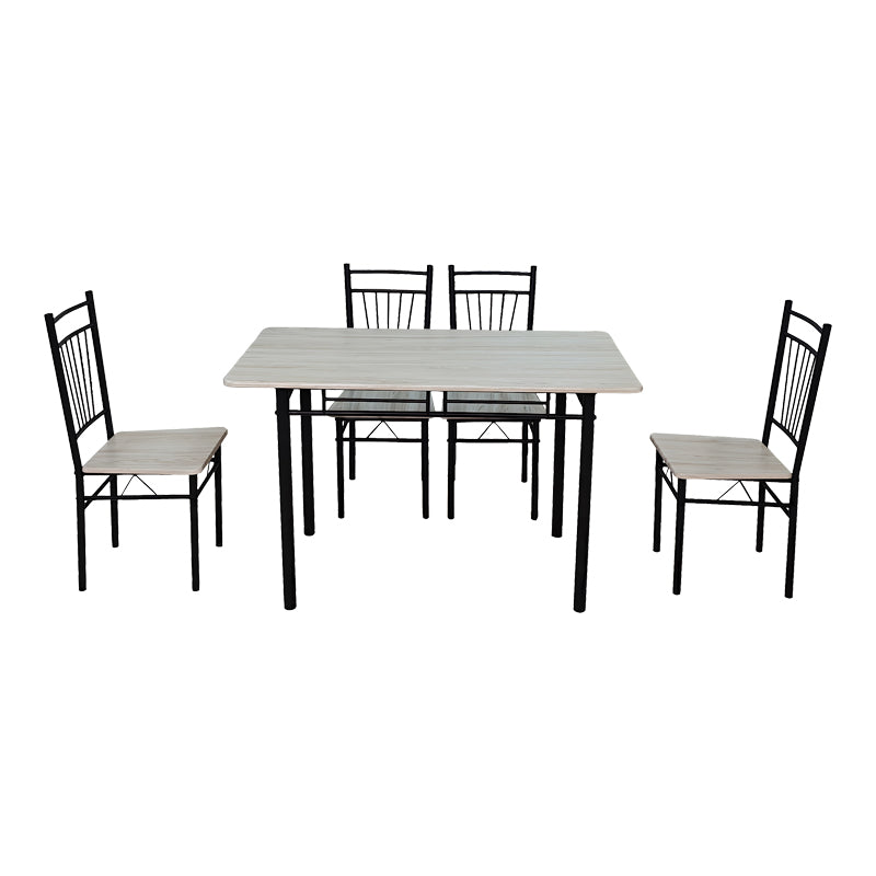 Комплект за хранене Roza 5 части mdf сонома и метални черни крака 110x60x75см