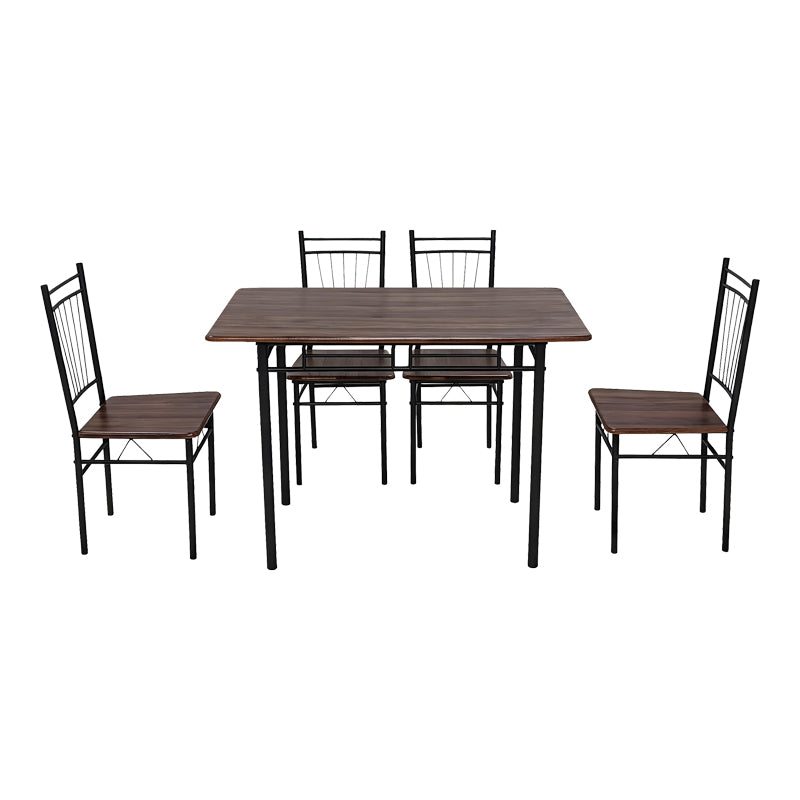 Комплект за хранене Roza 5 части орех, мдф и метал, черни крака 110x60x75см