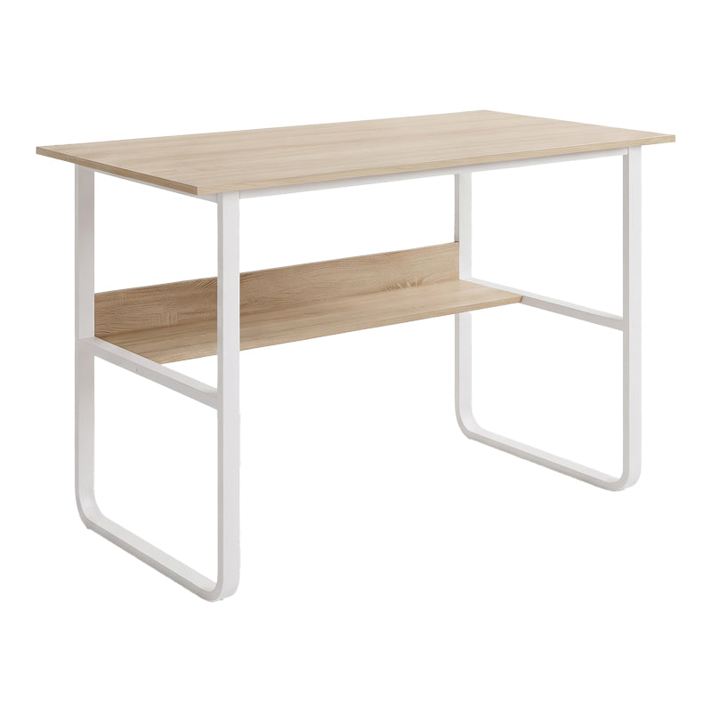 Бюро  KELA mdf в цвят дъб и бели метални крака 100x60x73см