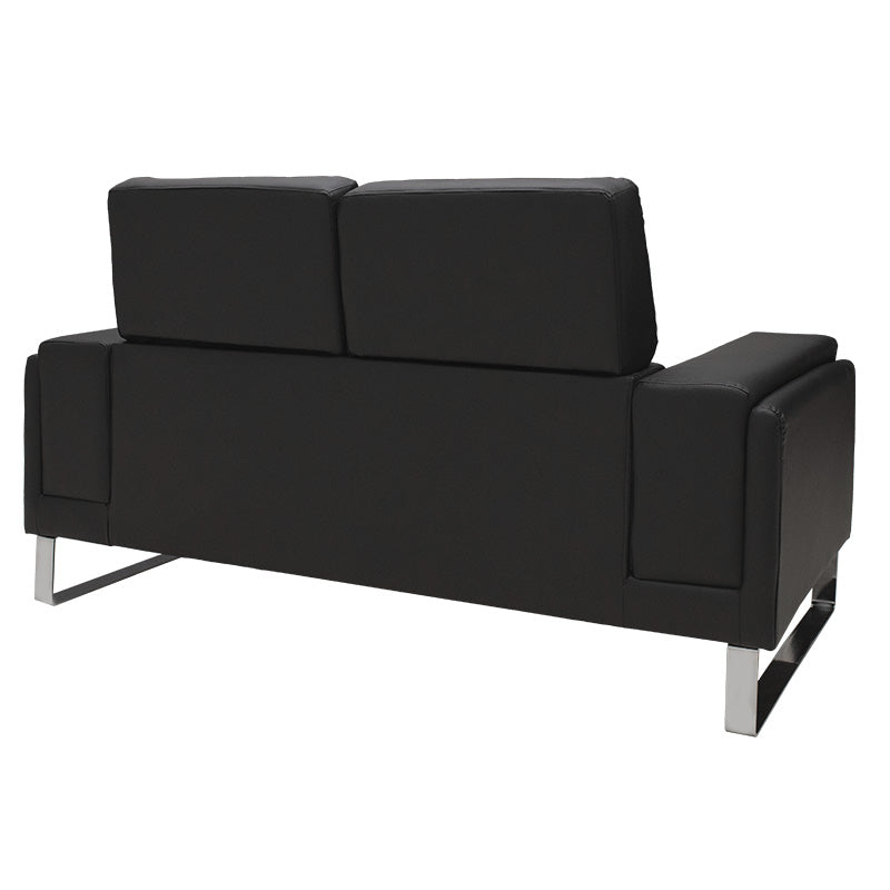 2-местен диван SHEA в черно pu-inox 158x80x87cm