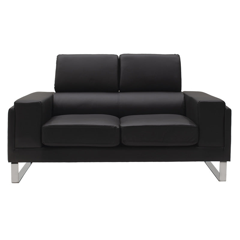 2-местен диван SHEA в черно pu-inox 158x80x87cm