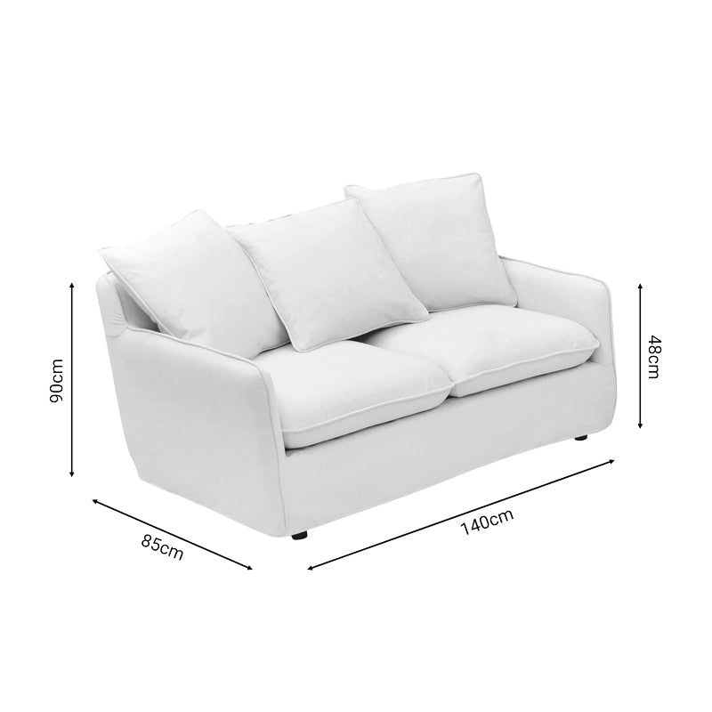 2-местен диван INTEREST  бежов плат с три възглавници 140x85x90см