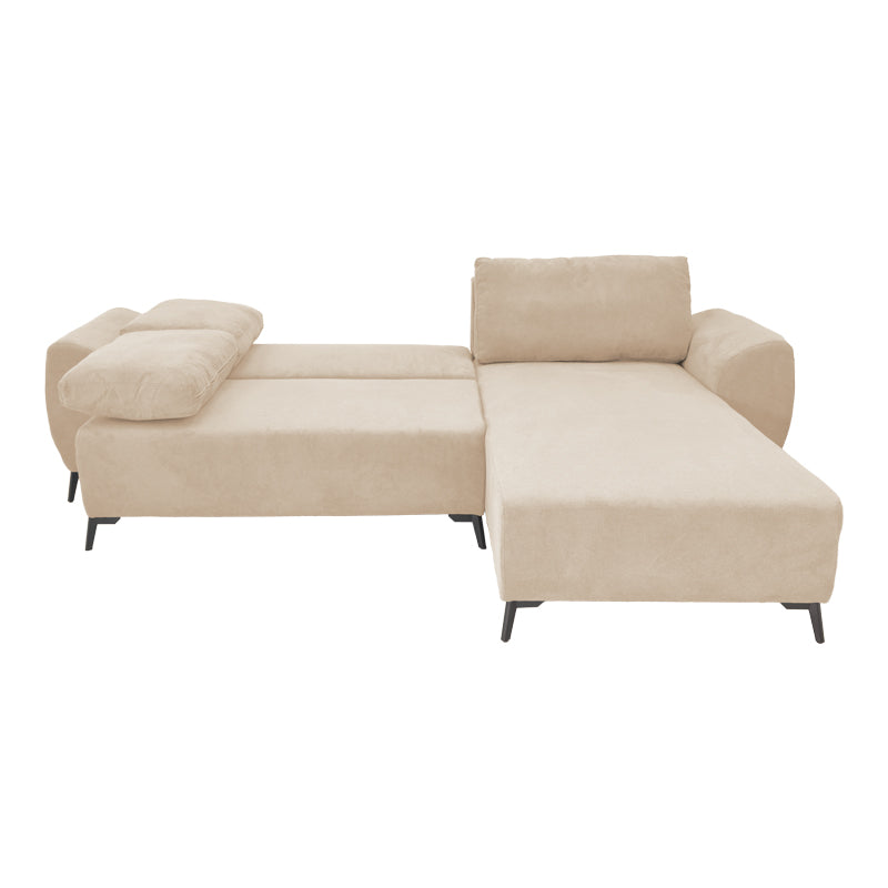 Триместен диван с място за съхранение Settee плат в бежов цвят 286x204x93см