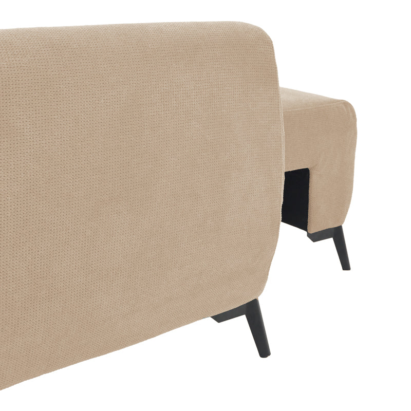 Триместен диван с място за съхранение Settee плат в бежов цвят 286x204x93см