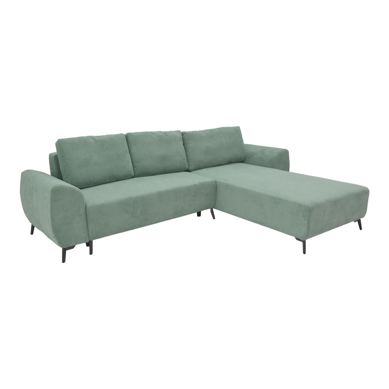Триместен диван с място за съхранение Settee плат в цвят мента 286x204x93см
