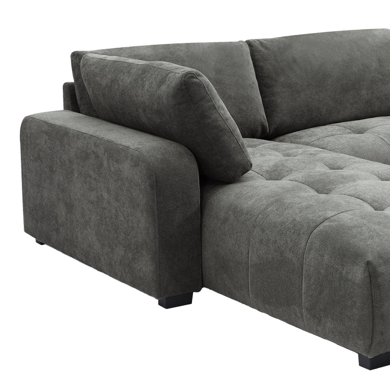 Обръщащ се диван Gianco плат в сив нюанс 298x208x85см