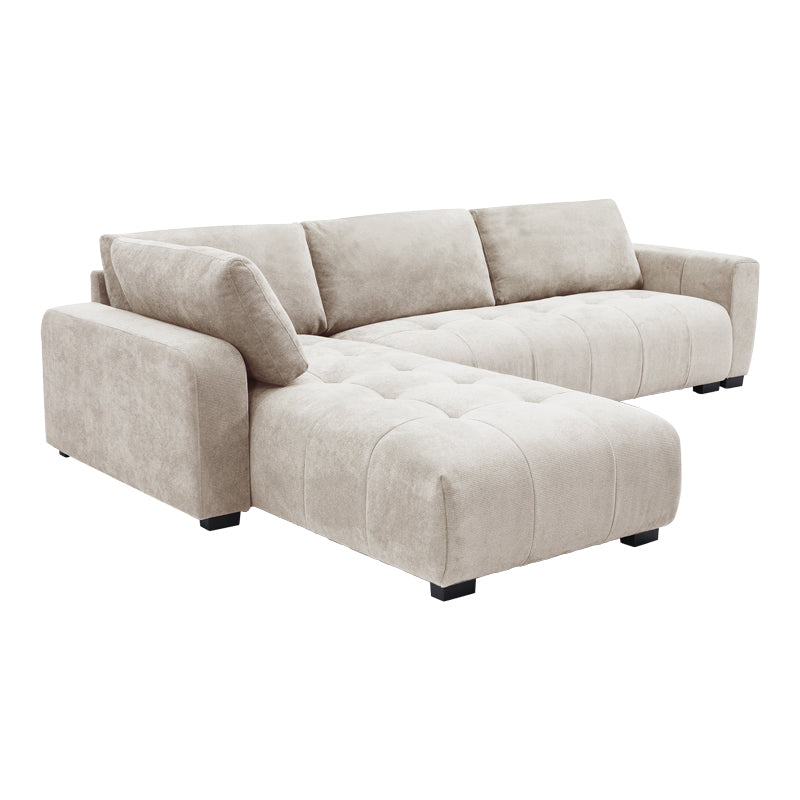 Обръщащ се ъглов диван Gianco с плат в бежов цвят 298x208x85см