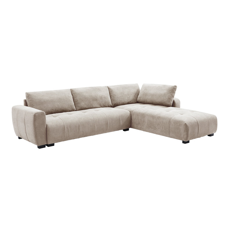 Обръщащ се ъглов диван Gianco с плат в бежов цвят 298x208x85см