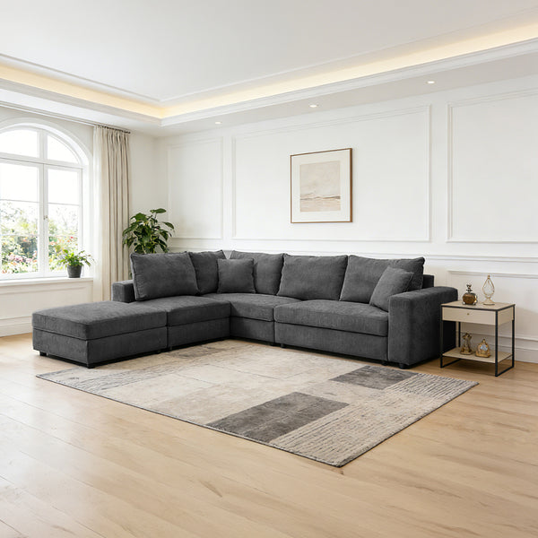 Диван NAVARO антрацит плат 281x256x85см
